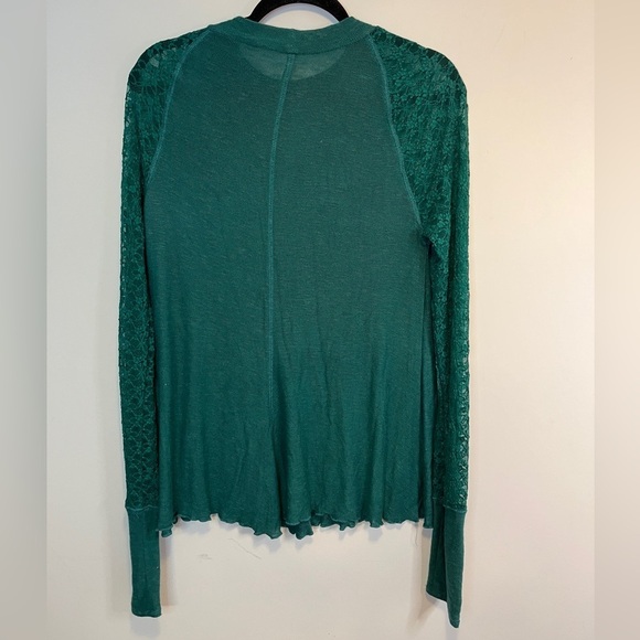 Intimately Free People No Limits Lace Inset Layering Top Green L - Picture 10 of 12